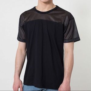 AA black men’s half mesh boxy tshirt